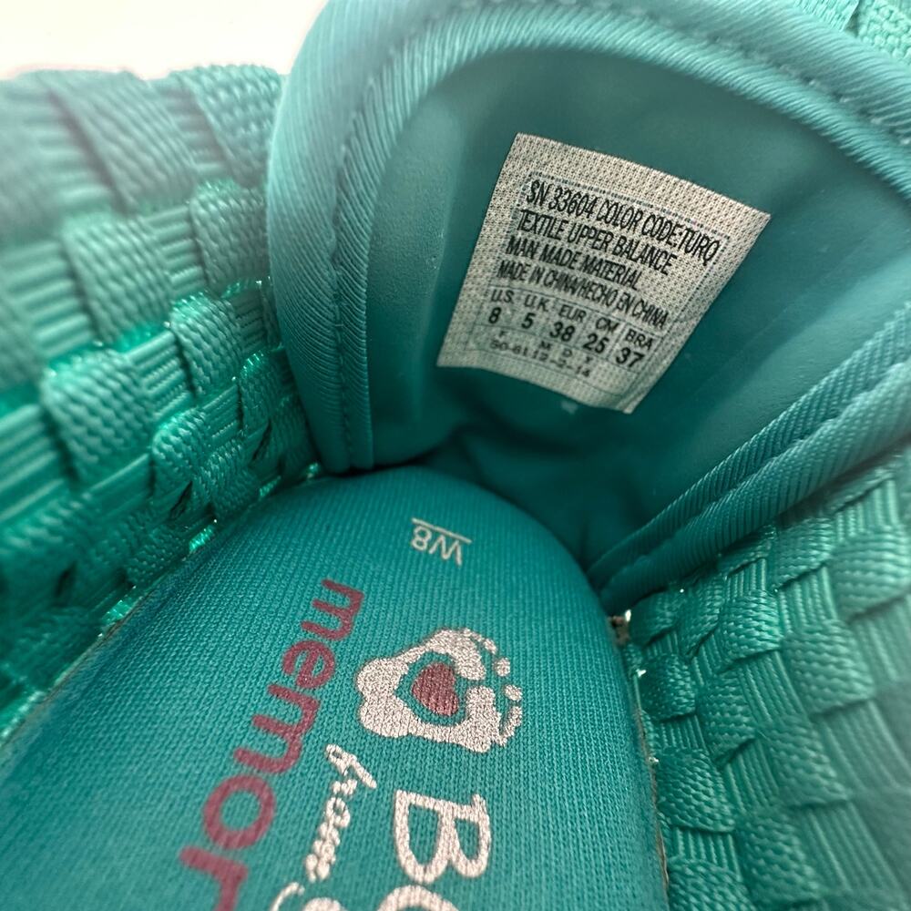 Bobs by Skechers Size 8 Flats Teal Blue Slip On Memory Foam Casual Everyday - Picture 7 of 8